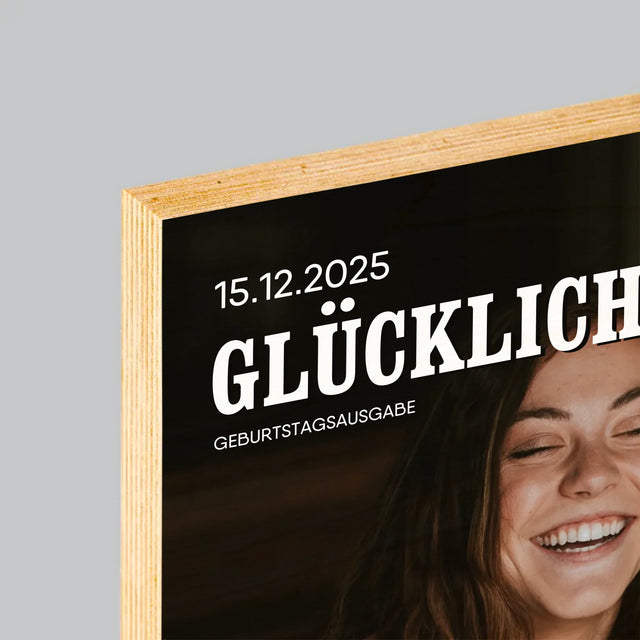 Magazin-Cover: Glückliche 40-Jährige - Druck Auf Holz