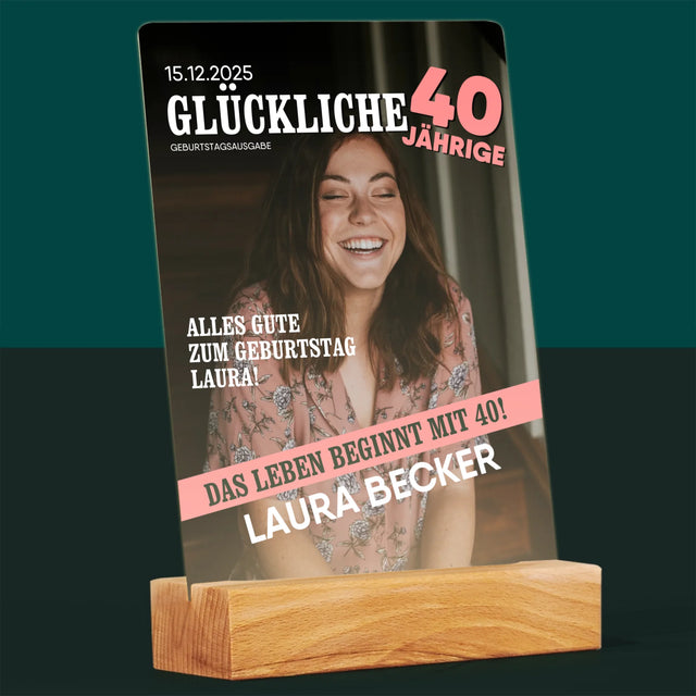 Magazin-Cover: Glückliche 40-Jährige - Druck Auf Acrylglas
