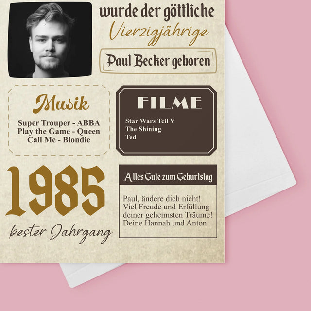 Magazin-Cover: Vor 40 Jahren - Glückwunschkarte