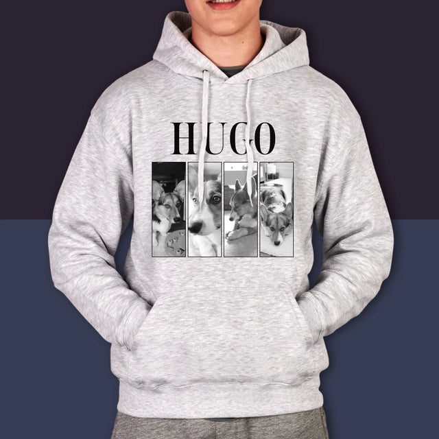 Fotocollage: Bootleg Klassiker Mit Haustier - Kapuzenpullover Für Herren