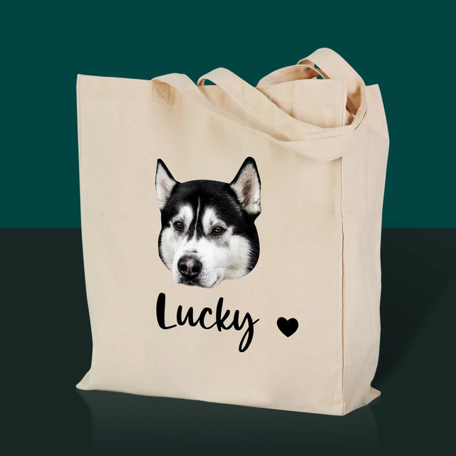 Dein Charakter: Der Kopf deines Hundes – Canvas-Tasche mit Aufdruck | DE