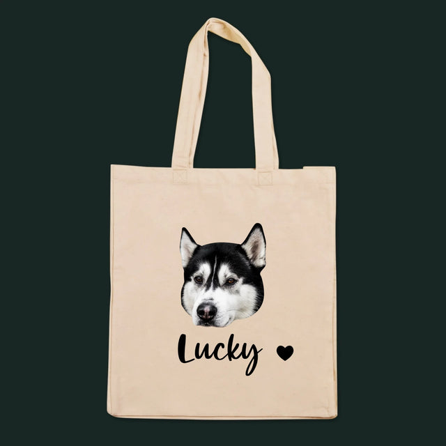 Dein Charakter: Der Kopf deines Hundes – Canvas-Tasche mit Aufdruck | DE
