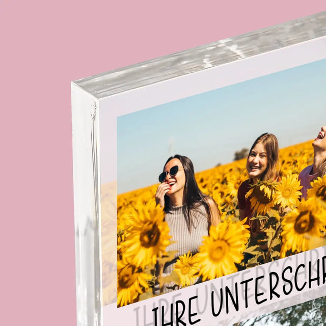 Fotocollage: 2 Fotos Und Unterschrift - Acrylblock