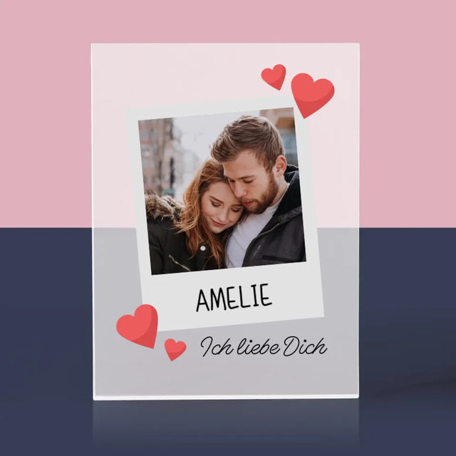 Foto Und Unterschrift: Ich Liebe Dich - Acrylblock