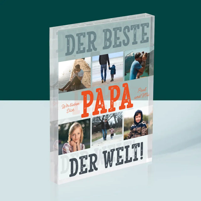 Fotocollage: Bester Papa Der Welt Fotos - Acrylblock