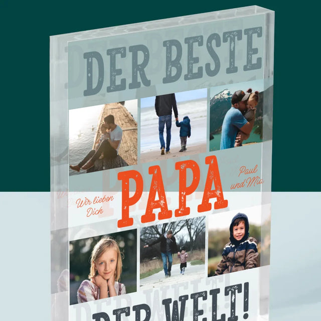 Fotocollage: Bester Papa Der Welt Fotos - Acrylblock