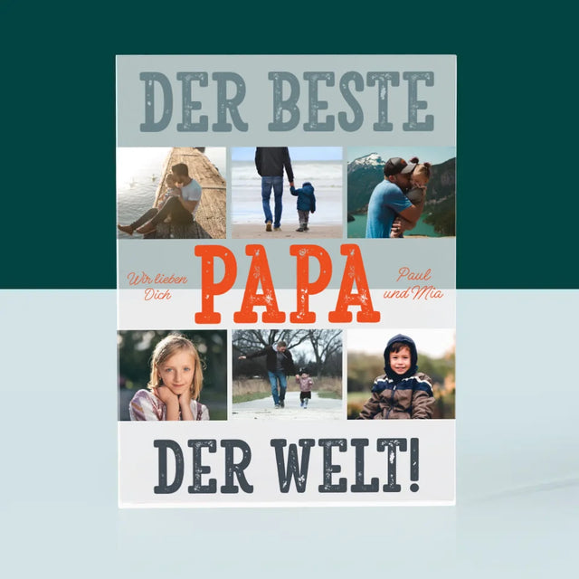 Fotocollage: Bester Papa Der Welt Fotos - Acrylblock