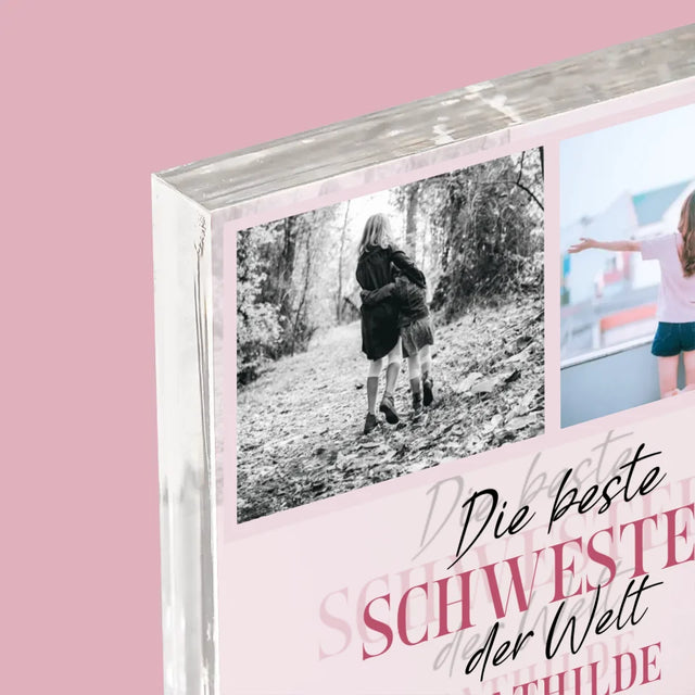 Fotocollage: Beste Schwester Der Welt - Acrylblock