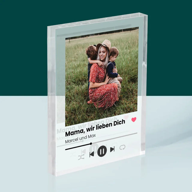 Foto Und Unterschrift: Mama, Wir Lieben Dich - Acrylblock