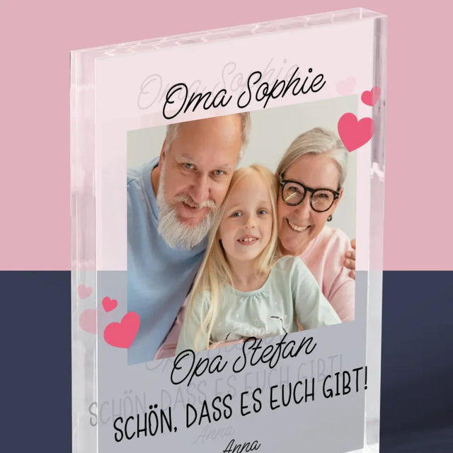 Foto Und Unterschrift: Schön, Dass Es Euch Gibt - Acrylblock