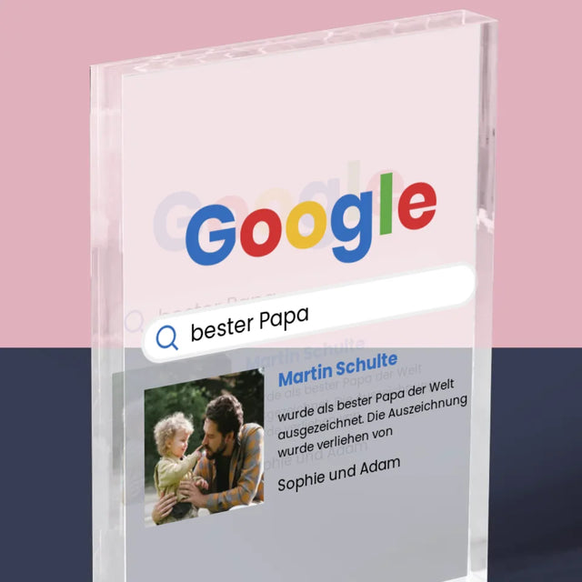 Foto Und Unterschrift: Bester Papa Google-Suche - Acrylblock