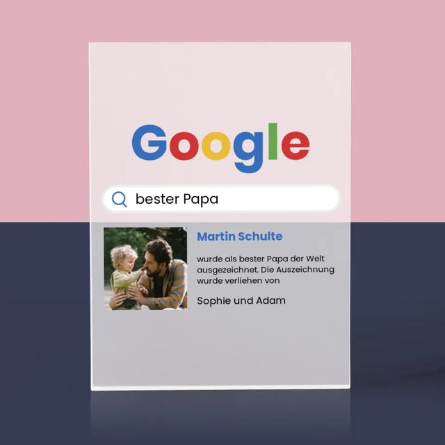 Foto Und Unterschrift: Bester Papa Google-Suche - Acrylblock