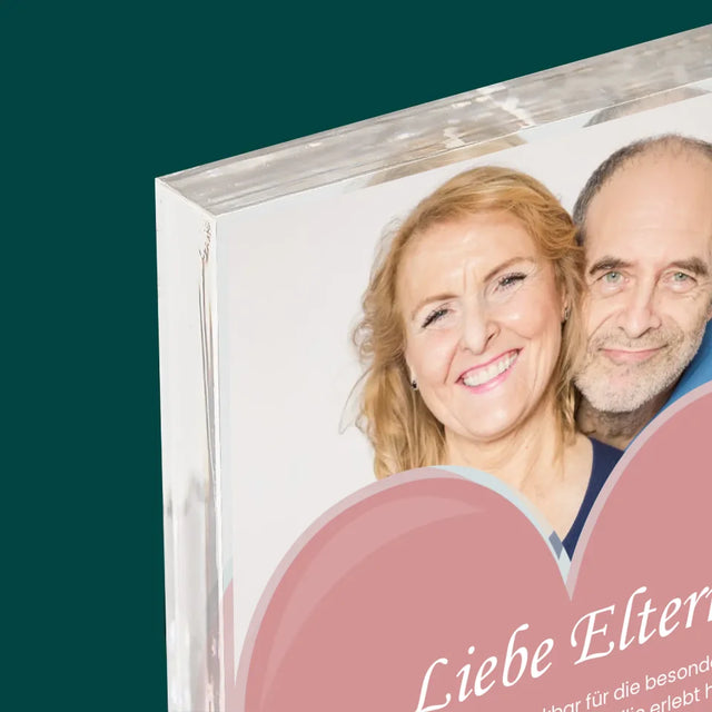 Foto Und Unterschrift: Liebe Eltern - Acrylblock