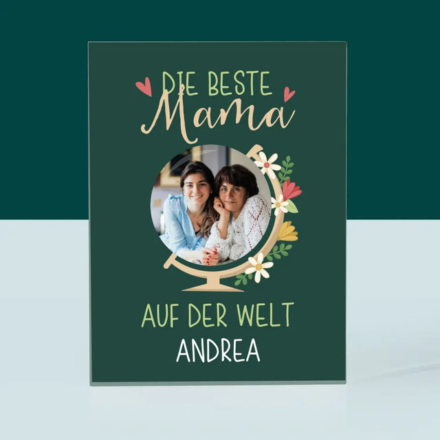 Foto Und Unterschrift: Beste Mama Welt - Acrylblock