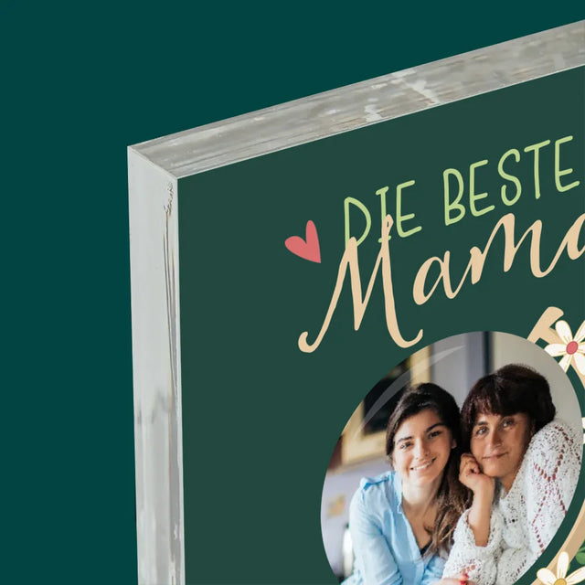 Foto Und Unterschrift: Beste Mama Welt - Acrylblock