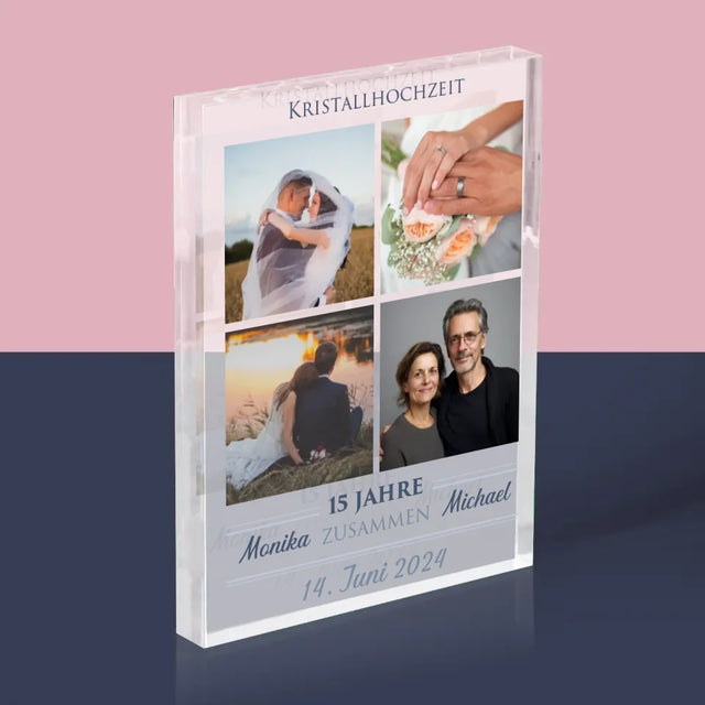 Fotocollage: 15 Jahre Zusammen - Acrylblock