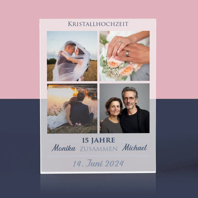 Fotocollage: 15 Jahre Zusammen - Acrylblock