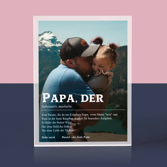 Foto Und Unterschrift: Definition Papa - Acrylblock