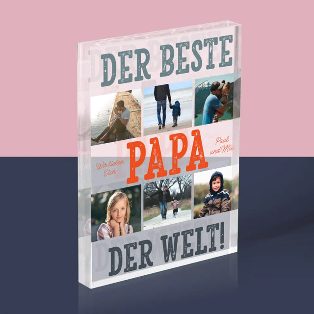 Fotocollage: Bester Papa Der Welt Fotos - Acrylblock