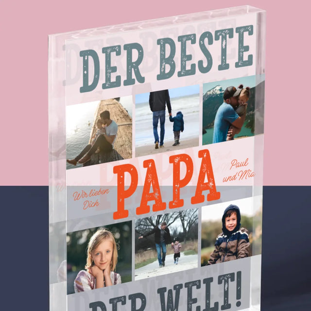 Fotocollage: Bester Papa Der Welt Fotos - Acrylblock