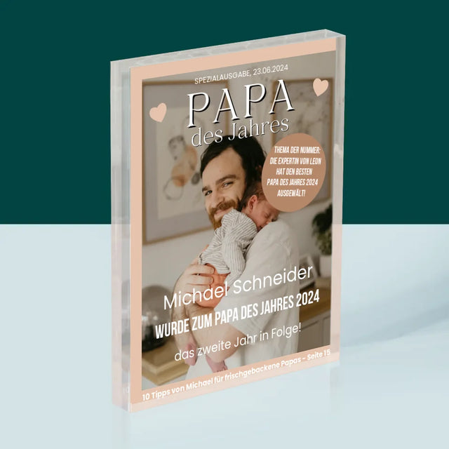 Magazin-Cover: Papa Des Jahres - Acrylblock