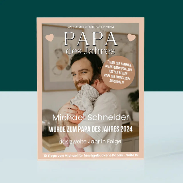 Magazin-Cover: Papa Des Jahres - Acrylblock