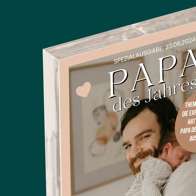 Magazin-Cover: Papa Des Jahres - Acrylblock