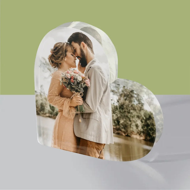 Foto Und Unterschrift: Ihr Foto - Acrylblock Herz