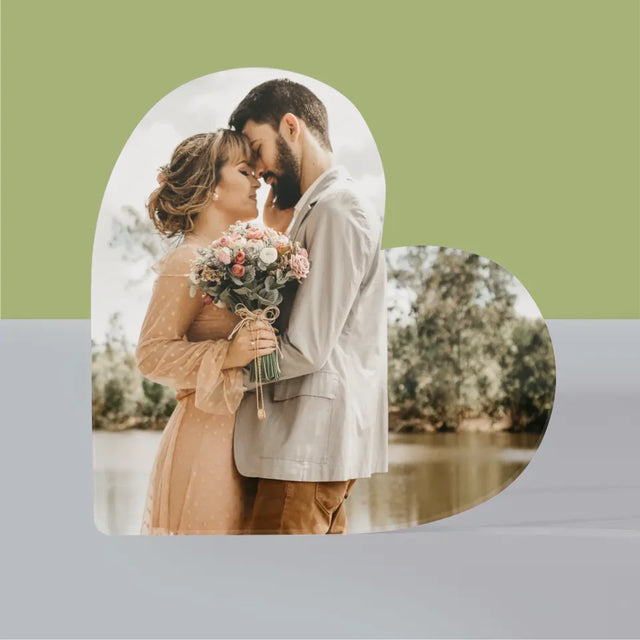 Foto Und Unterschrift: Ihr Foto - Acrylblock Herz