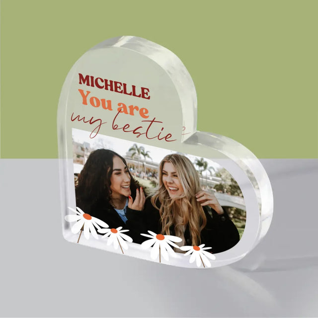 Fotocollage: Besties - Acrylblock Herz
