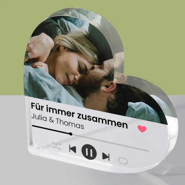 Foto Und Unterschrift: Ihr Foto Spotify - Acrylblock Herz