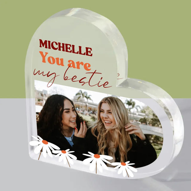 Fotocollage: Besties - Acrylblock Herz