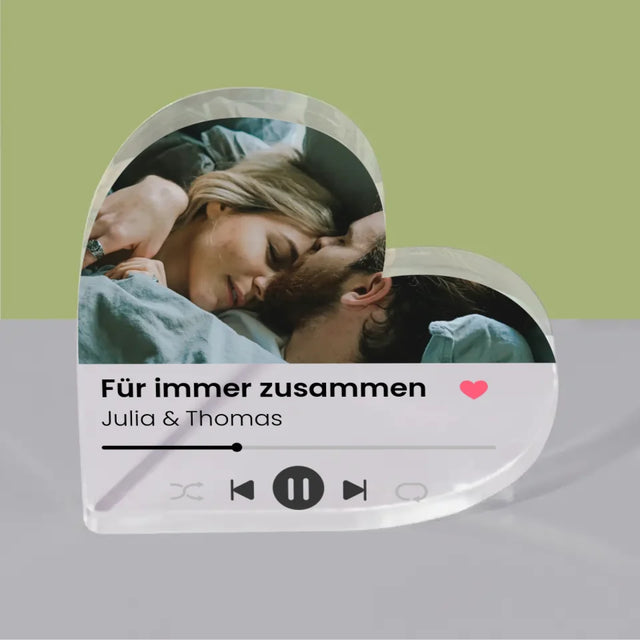 Foto Und Unterschrift: Ihr Foto Spotify - Acrylblock Herz