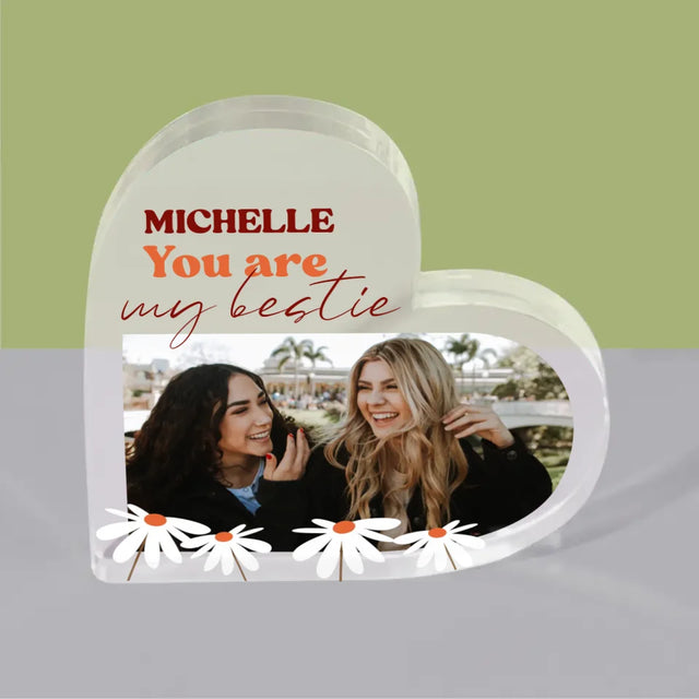 Fotocollage: Besties - Acrylblock Herz