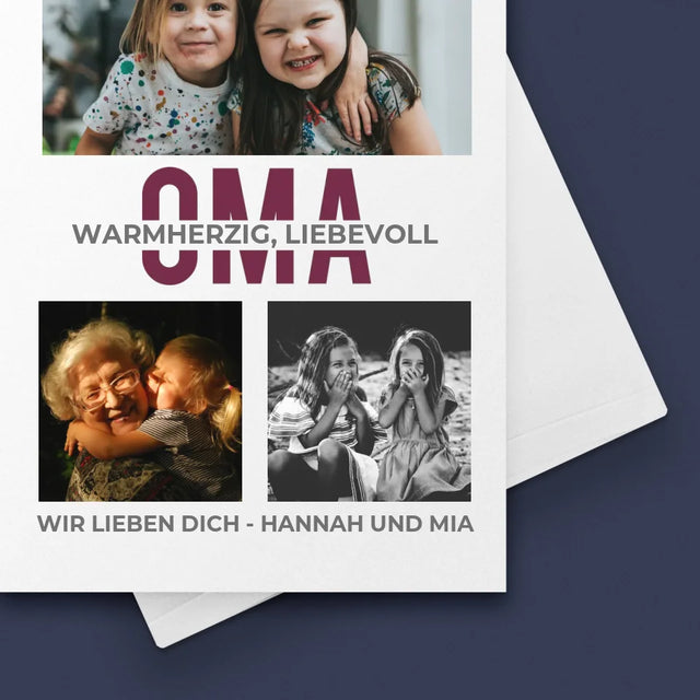 Fotocollage: Oma - Glückwunschkarte