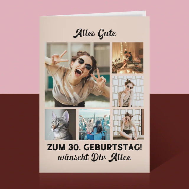 Fotocollage: Geburtstags-Collage - Glückwunschkarte