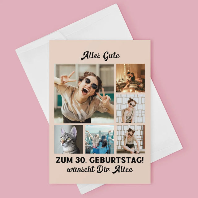 Fotocollage: Geburtstags-Collage - Glückwunschkarte