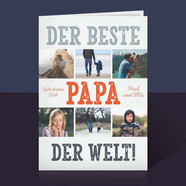 Fotocollage: Bester Papa Der Welt Fotos - Glückwunschkarte