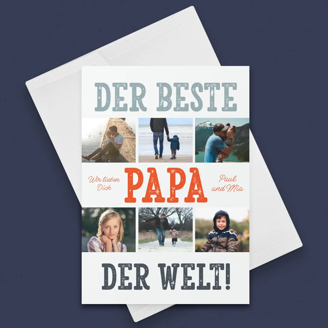 Fotocollage: Bester Papa Der Welt Fotos - Glückwunschkarte