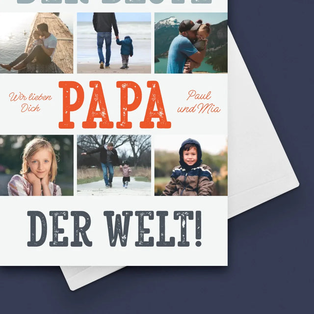 Fotocollage: Bester Papa Der Welt Fotos - Glückwunschkarte