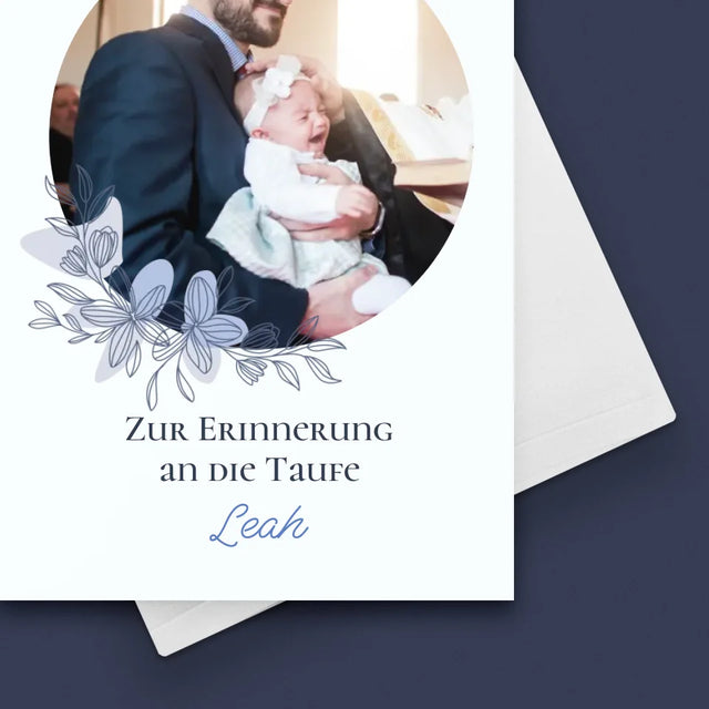 Foto Und Unterschrift: Zur Erinnerung An Die Taufe - Glückwunschkarte