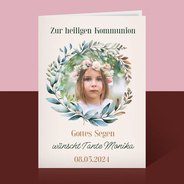 Foto Und Unterschrift: Zur Heiligen Kommunion - Glückwunschkarte