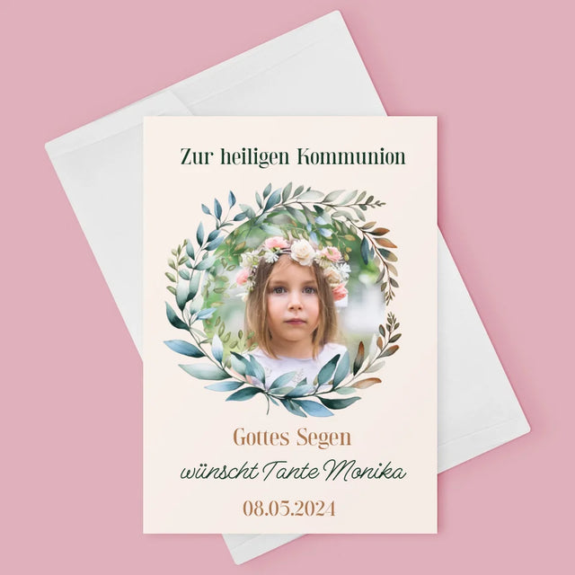 Foto Und Unterschrift: Zur Heiligen Kommunion - Glückwunschkarte