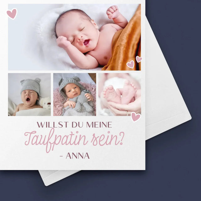 Fotocollage: Willst Du Meine Taufpatin Sein? - Glückwunschkarte