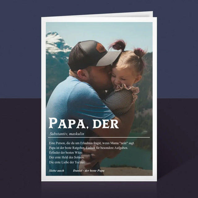 Foto Und Unterschrift: Definition Papa - Glückwunschkarte