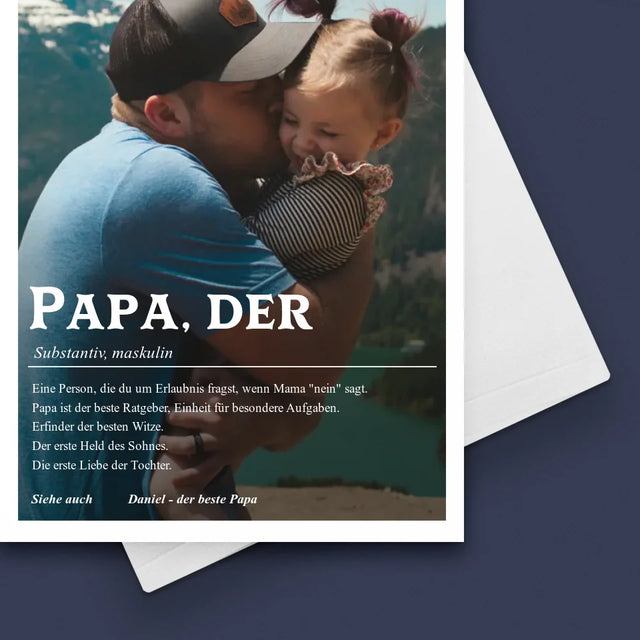 Foto Und Unterschrift: Definition Papa - Glückwunschkarte