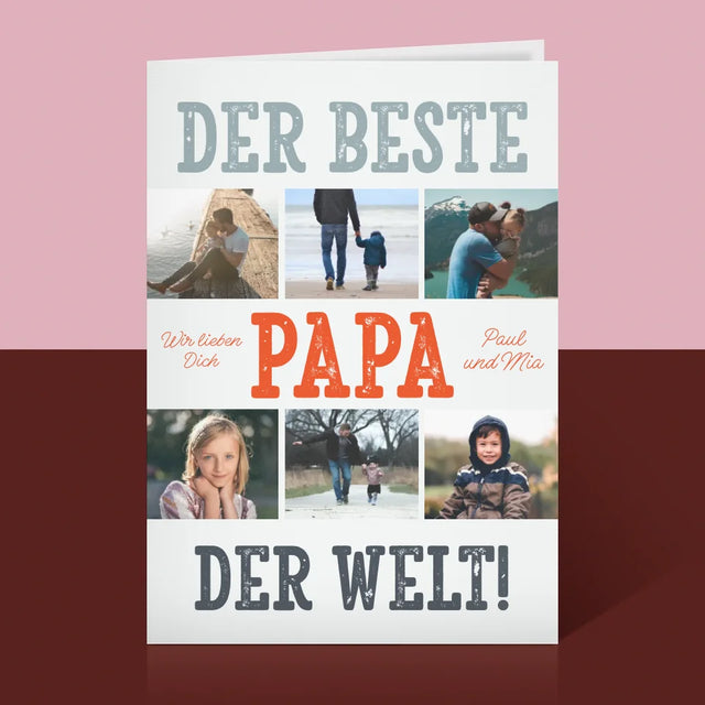 Fotocollage: Bester Papa Der Welt Fotos - Glückwunschkarte