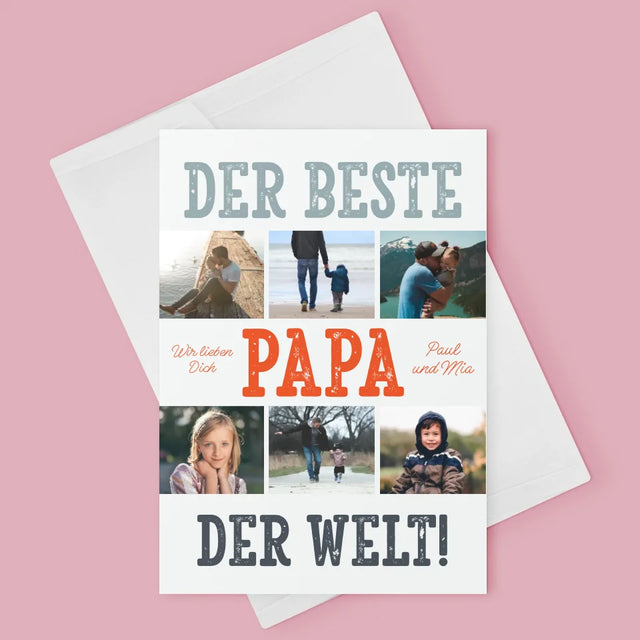 Fotocollage: Bester Papa Der Welt Fotos - Glückwunschkarte