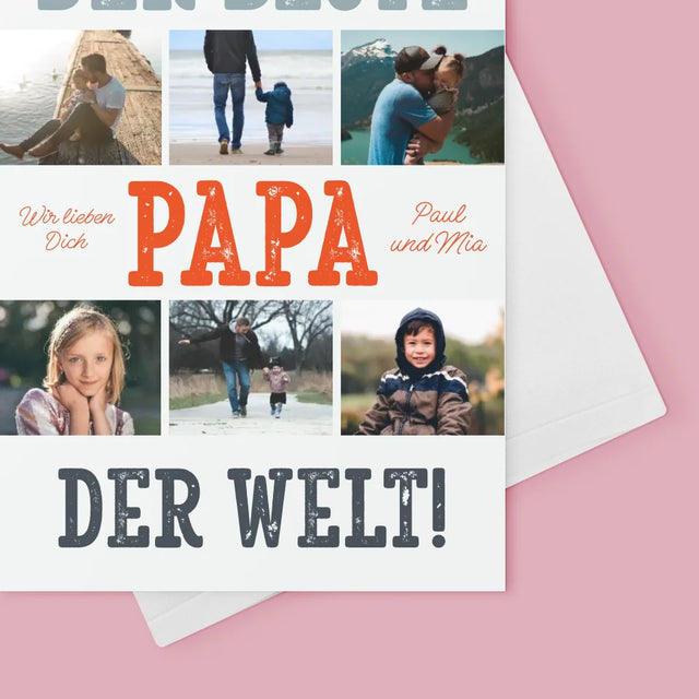 Fotocollage: Bester Papa Der Welt Fotos - Glückwunschkarte