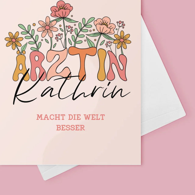 Name Und Unterschrift: Ärztin - Glückwunschkarte